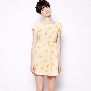 Nishe Pineapple Print Skater Dress